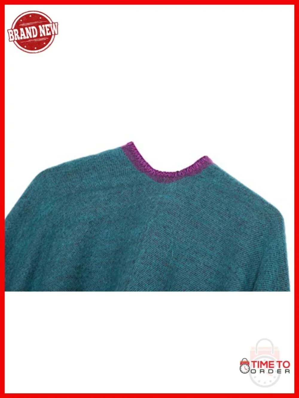 Color Block Shawl Wrap Open Front Poncho Cape - Knit Sleeveless